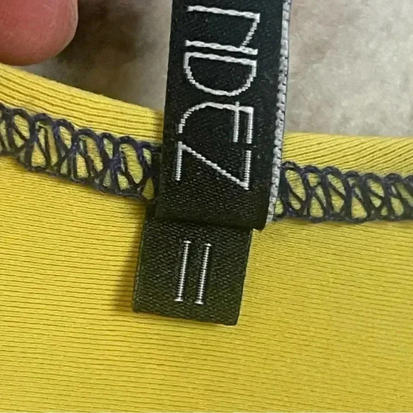 Lisa Marie Fernandez Size II Scuba Zip Up Color Block Neoprene Bikini Top Yellow - Picture 4 of 8